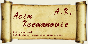 Aćim Kecmanović vizit kartica